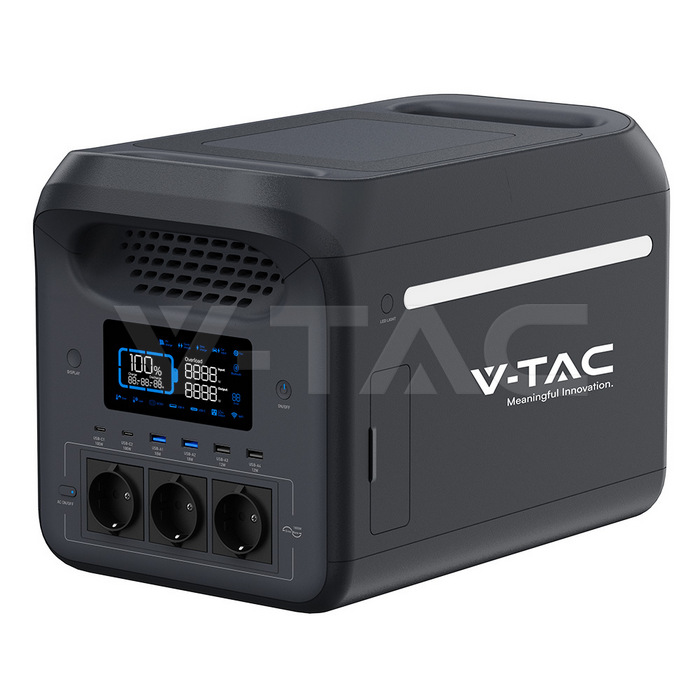 PORTABLE POWER STATION 1800W / 1229Wh - V-TAC LiFePO4 (WiFi) 