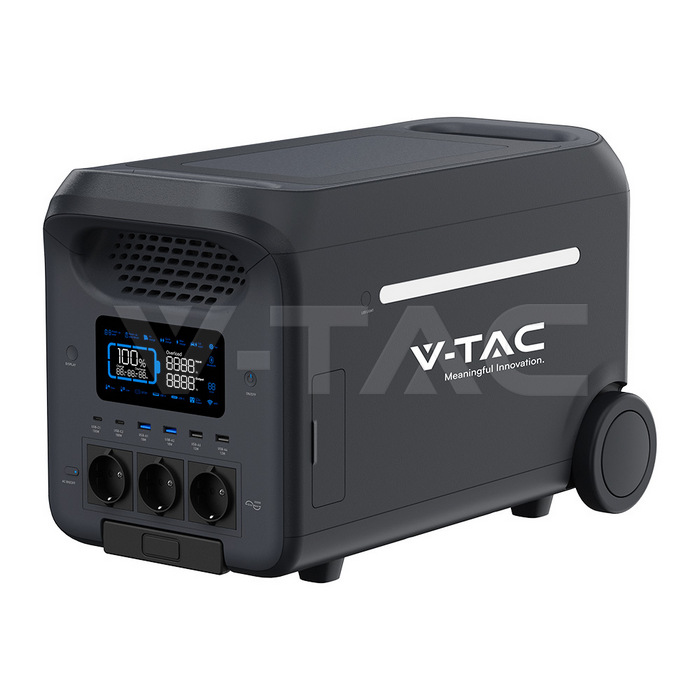 PORTABLE POWER STATION 3000W / 2560Wh - V-TAC LiFePO4 (WiFi)